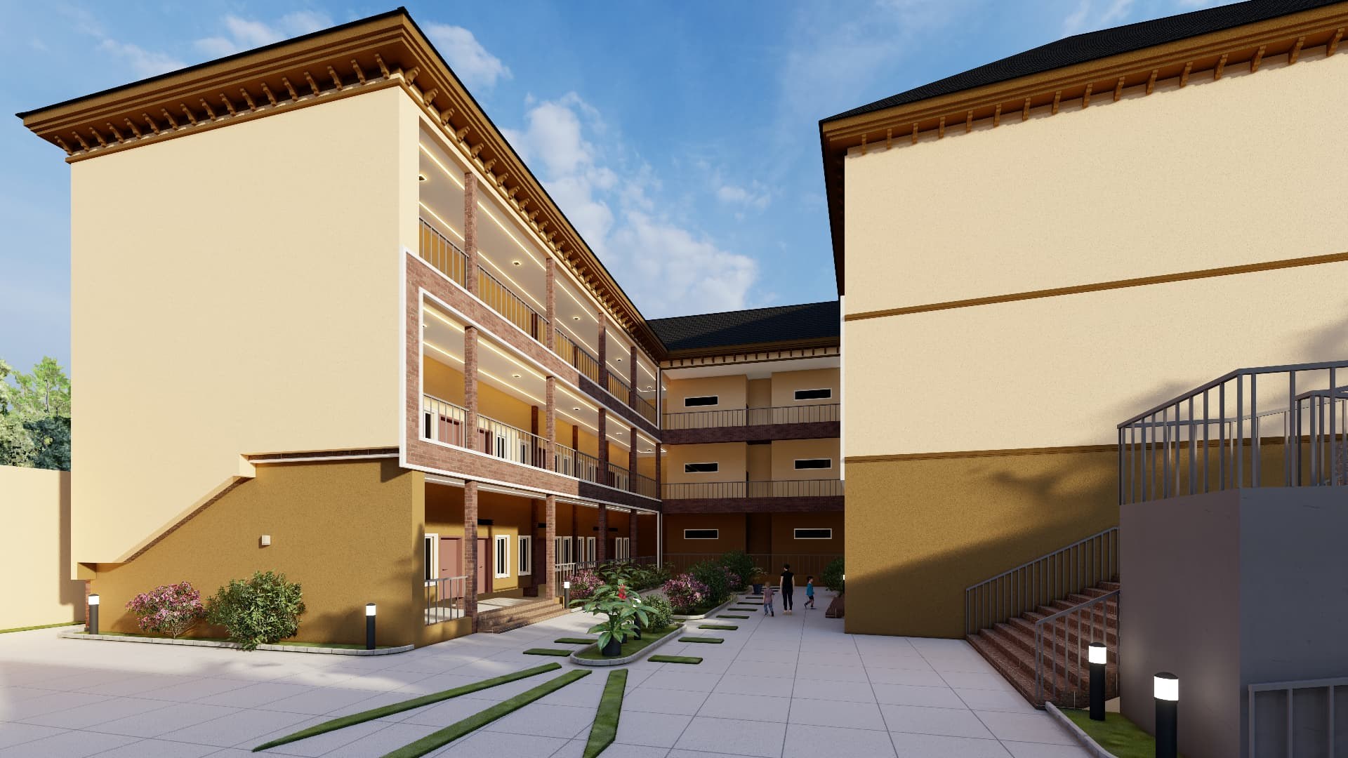 Inner courtyard — landscaped circulation